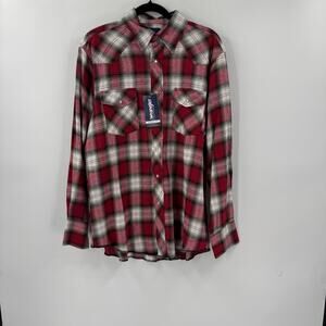 NWT Mens Wrangler Mens Flannel pearl snap shirt